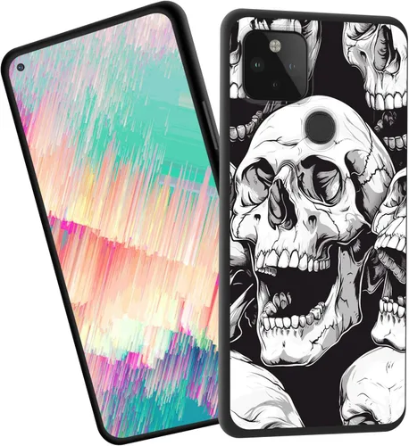 Vista 53 de Funda delgada para Google Pixel 4 XL, funda delgada de silicona de TPU suave a prueba de golpes para Google Pixel 4 XL, cruz negra