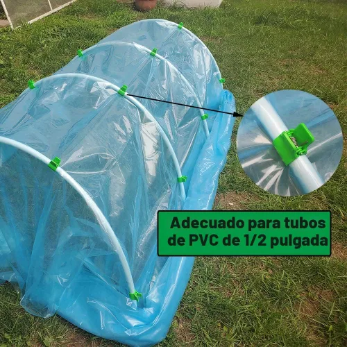 Vista 3 de Abrazaderas de invernadero para tubos de PVC de 1/2 pulgada, aros de invernadero, marco de soporte, túnel de cultivo, estacas de soporte de plantas