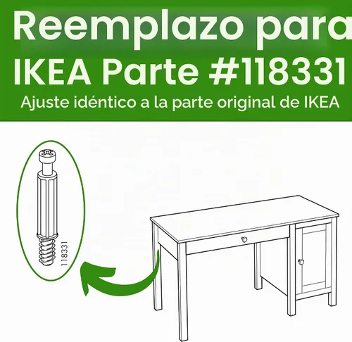 Vista 2 de Spare Hardware Parts Tornillo de fijación de bloqueo de leva (repuesto para pieza IKEA #118331) (paquete de 8)