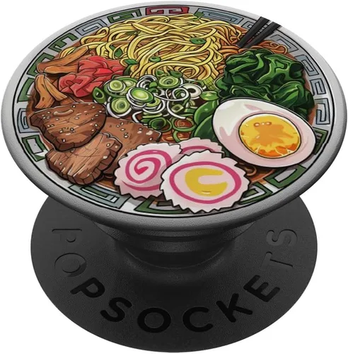 Vista 7 de Ramen Lover - Sopa de fideos de comida japonesa para amantes del anime, PopSockets PopGrip para MagSafe