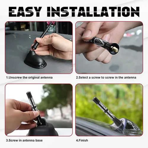 Vista 6 de x xotic tech Antena corta para automóvil con bandera de Union Jack compatible con Mini Cooper todos los modelos de 3 pulgadas (negro/gris)