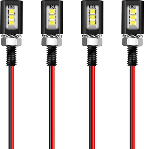 Vista 8 de Linkstyle 4 piezas luces LED de matrícula de 12V, lámpara de tornillo de etiqueta de matrícula de 8000K, impermeable, luces de bombilla LED