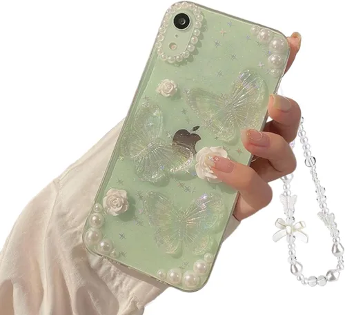 Vista 15 de Funda compatible con iPhone 11, diseño 3D de mariposas florales transparentes con diseño estético, para mujeres, adolescentes y niñas