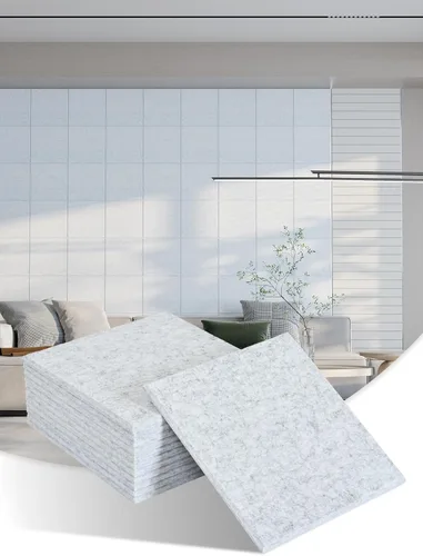 Vista 12 de AKUMAX Paquete de 12 paneles acústicos de pared, paneles de pared adhesivos para paredes, paneles de fieltro PET de 12 pies cuadrados que absorben
