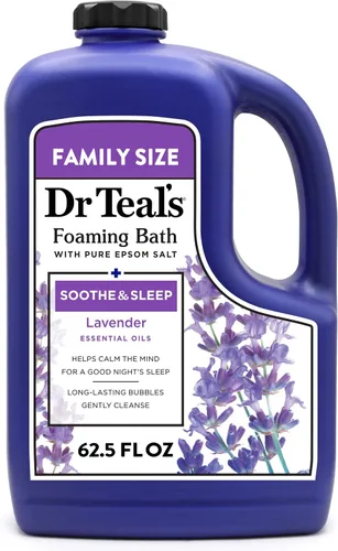 Vista 9 de Dr Teal's Baño espumoso con sal pura de Epsom, calma y duerme con lavanda, 62.5 onzas líquidas