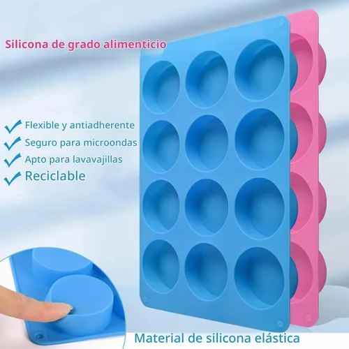 Vista 4 de Moldes de silicona para galletas de chocolate redondas, moldes de chocolate cilíndricos de 12 cavidades de SAGOOITS para oreo cubierto, galletas