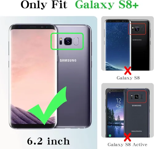 Vista 2 de Funda para Samsung Galaxy S8 Plus con soporte de anillo, patrón de moda, parte trasera de policarbonato duro y TPU suave, cubierta de protección a