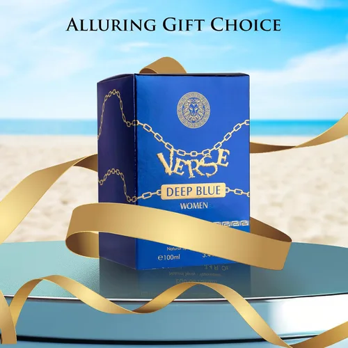 Vista 7 de Verse Deep Blue for Women EDP 3.4 fl oz - Acuerdos florales, afrutados y amaderados - Notas superiores de manzana, grosella negra y trébol aroma