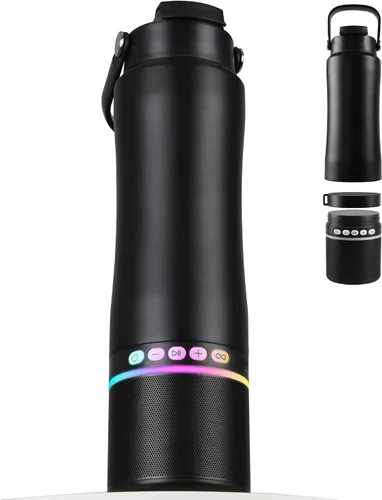 Vista 15 de Stainless Steel Water Bottle with Camping Lantern & Night Light