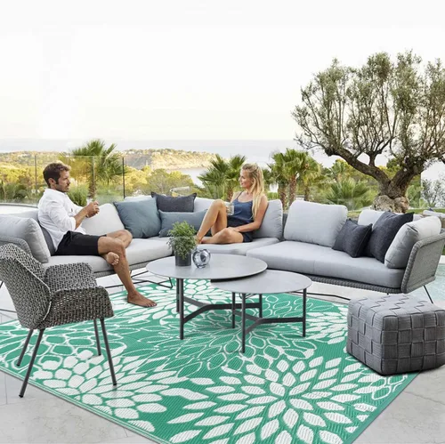 Vista 44 de Anidaroel Alfombra de área para exteriores para patio, 4 x 6 pies, impermeable, reversible, alfombra de paja de plástico para exteriores, alfombra