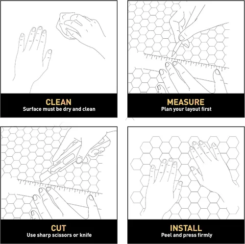 Vista 6 de Azulejo hexagonal para despegar y pegar (muestra de muestra: 5 x 4 pulgadas)