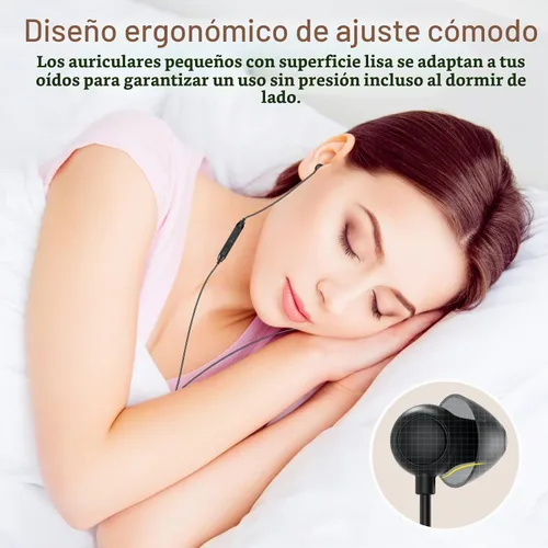 Vista 2 de Hearprotek Auriculares para dormir, 2 pares de auriculares intrauditivos suaves y cómodos con micrófono de bajo perfil de reducción de ruido