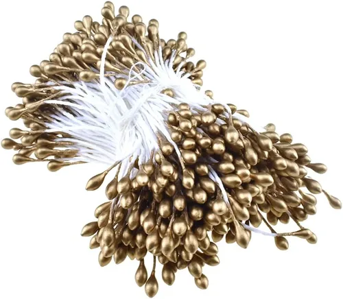 Vista 24 de HAHIYO 1000 piezas de 0.039 in negro perla doble cabeza flor Pistilo para hacer flores, decoración de álbumes de recortes, mini hecho a mano