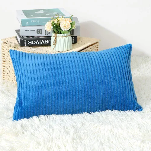Vista 37 de Artscope Fundas de Almohada de Pana a Rayas Acogedoras Súper Suaves Decorativas Cuadradas Fundas de Almohada Fundas de Cojín para Sofá Sofá Amarillo