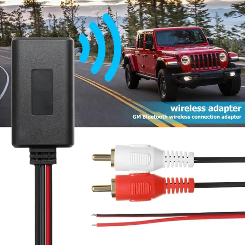 Vista 3 de AUCELI Adaptador de cable Bluetooth inalámbrico universal para automóvil, 2 RCA Aux Audio, conector de radio, entrada de carbohidratos, reproducción