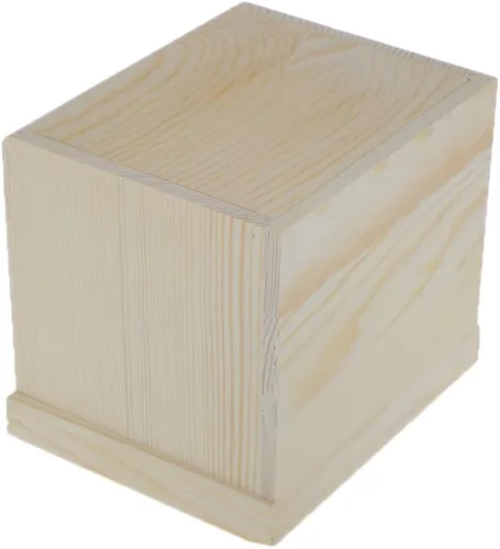 Vista 8 de dovewill Natural Unfinished Caja de joyas de madera pequeños 2cajones Pecho Caso vidrio Espejo