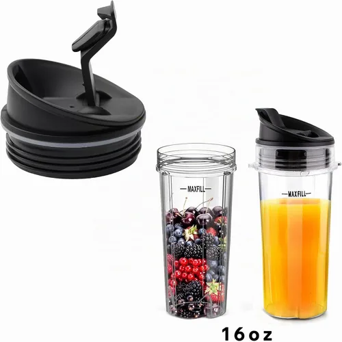 Vista 5 de 2 piezas de repuesto para licuadora Ninja, 2.81 pulgadas de diámetro interior, tapas de boquilla de sellado compatibles con vasos Ninja de 16 onzas