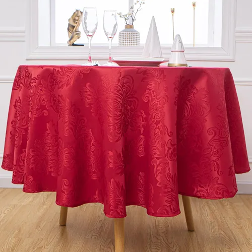 Vista 30 de Mantel redondo de poliéster resistente al agua y las manchas, lavable, mantel de tela para mesa de cocina y comedor