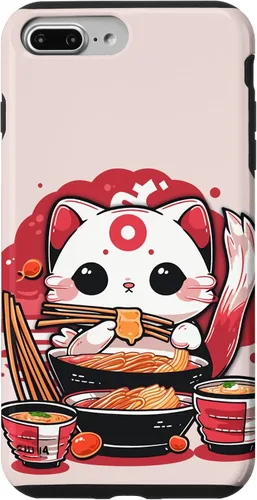 Vista 12 de iPhone 16 Japanese Cat Eating Ramen Cute Kawaii Cat Case