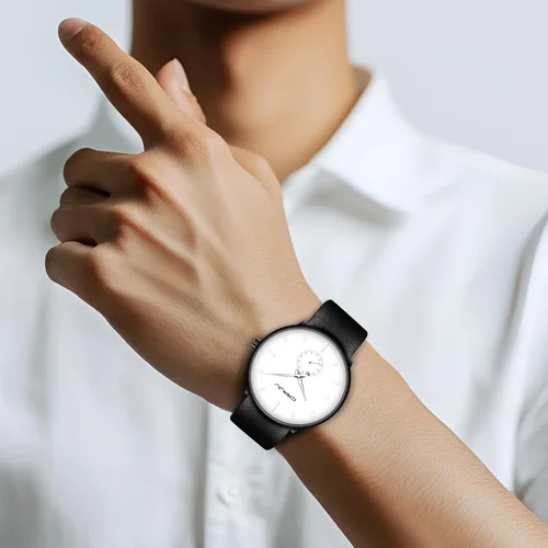 Vista 3 de FIZILI Mens Watches Ultra-Thin Minimalist Waterproof-Fashion Wrist Watch for Men Unisex Dress with Leather Band