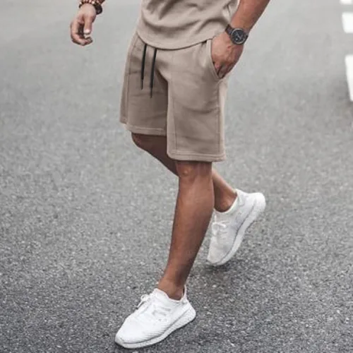 Vista 4 de Conjunto deportivo de verano de 2 piezas para hombre, camisetas de manga corta y pantalones cortos, conjunto deportivo deportivo deportivo