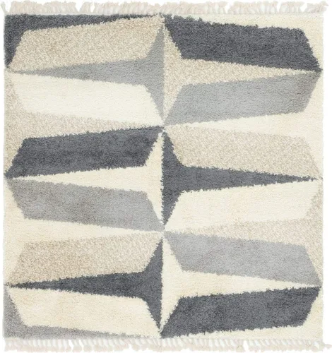Vista 13 de Unique Loom Hygge Shag Collection - Alfombra moderna de inspiración marroquí, diseño geométrico, felpa y acogedora