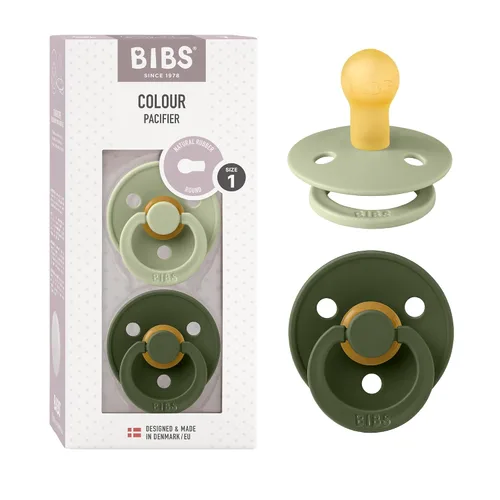 Vista 10 de BIBS - Paquete de 2 chupetes para bebés, goma natural libre de bisfenol A, hechos en Dinamarca, colección Colour, para bebés de 18+ meses, azul bebé