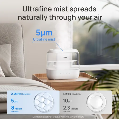 Vista 6 de Dreo Humidificadores inteligentes de 4L para dormitorio y humidificadores para dormitorio