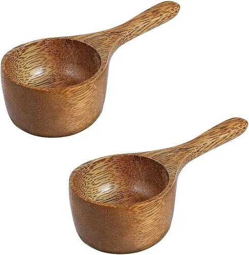Vista 4 de Cuchara medidora de madera, mini cuchara de café en grano de leche en polvo, cuchara de sal de baño, cuchara de madera maciza para botes, cuchara