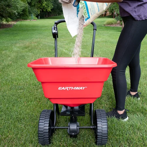Vista 8 de Earthway 2050SU - Esparcidor de transmisión comercial de lujo de 80 libras (79.4 lbs) premontado con neumáticos de polietileno de 10 pulgadas