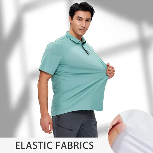 Vista 4 de Camisas tipo polo para hombre, de secado rápido, estilo raglán