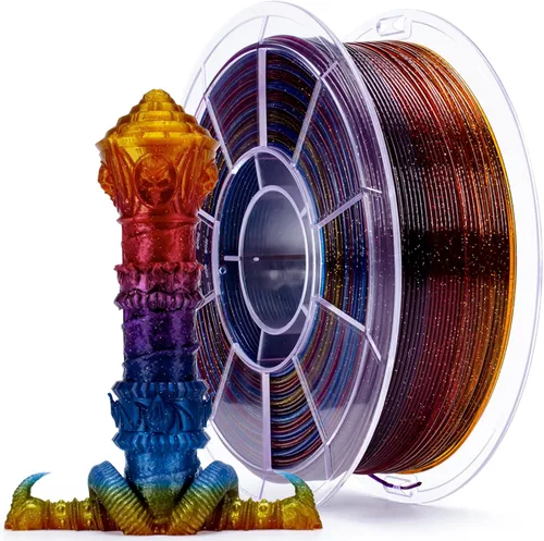 Vista 29 de ZIRO - Rápido cambio de color PLA, filamento translúcido multicolor de 1.75mm, material para impresión 3D, carrete de 1kg, precisión dimensional