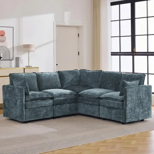 Vista 66 de Otomana cuadrada grande de 27 pulgadas con almacenamiento, reposapiés tapizado moderno con patas antideslizantes para sofá, mesa de café, sala