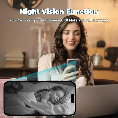 Vista 5 de Mini cámara 4K WiFi inalámbrica pequeña portátil HD niñera con detección de movimiento, almacenamiento en la nube y SD, visión nocturna, gran