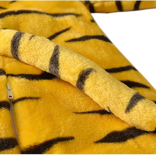 Vista 3 de Disfraz de Halloween de animales para bebé, overol unisex con capucha para niños pequeños, traje cálido, Negro Blanco