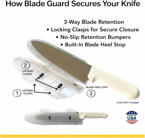 Vista 2 de Blade Guard - Protector de hoja de cuchillo de 4 pulgadas, fabricado en Estados Unidos, almacenamiento y transporte seguros para cuchillos