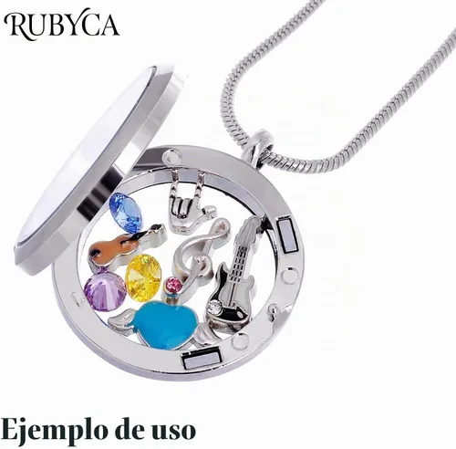 Vista 8 de RUBYCA Venta al por mayor encantos flotantes lote para DIY cristal Living Memory Locket Mix Silver Gold Color, Zinc, cristal