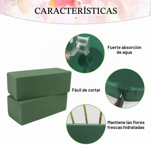 Vista 3 de LOMIMOS 10 piezas de ladrillos de espuma floral, suministros de bloques de floristería para arreglos florales de bricolaje 10 piezas mojadas