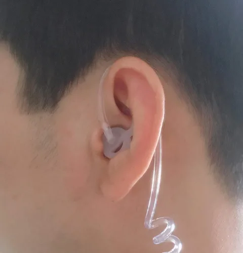 Vista 4 de Molde de oreja de aleta de silicona para auricular de radio bidireccional, repuesto de molde de oreja, puntas de auriculares para auricular