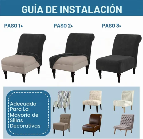 Vista 7 de H.VERSAILTEX Fundas para Sillas de Acento sin Brazos de Terciopelo Grueso Fundas Elásticas de Alta Elasticidad para Sillas sin Brazos para Sala