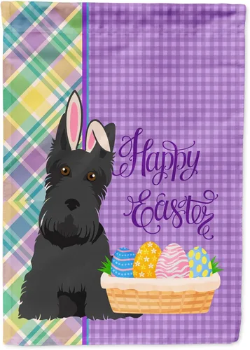 Vista 190 de Caroline's Treasures WDK4925GF Bandera de Pascua Airedale Terrier negra y tostada, tamaño jardín, bandera decorativa para patio exterior, patio