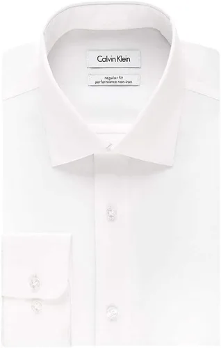 Vista 3 de Camisa de vestir para hombre de Calvin Klein, ajustada, sarga sin necesidad de planchado.