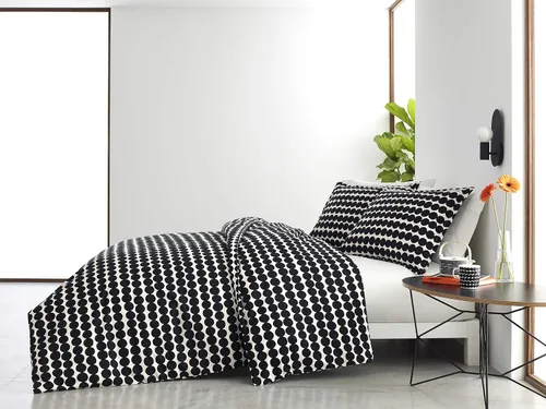 Vista 6 de Marimekko - Juego de funda de edredón tamaño Queen, ropa de cama de algodón con fundas a juego y cierre de botón, decoración del hogar para todas