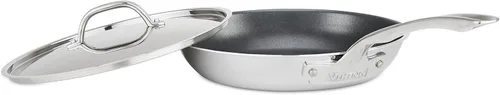 Vista 2 de Viking Sartén antiadherente de acero inoxidable de 3 capas, 10 pulgadas con tapa