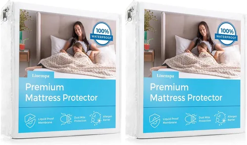 Vista 10 de Linenspa - Protector de almohada, impermeable, hipoalergénico, protector de colchón sin vinilo, suave, tamaño individual