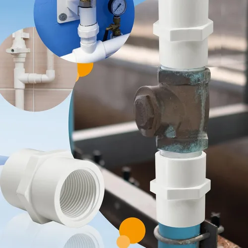 Vista 9 de 10 piezas de accesorios de tubería de PVC blanco, conector adaptador de rosca hembra NPT de 1 pulgada, acoplamiento roscado, enchufe x NPT hembra