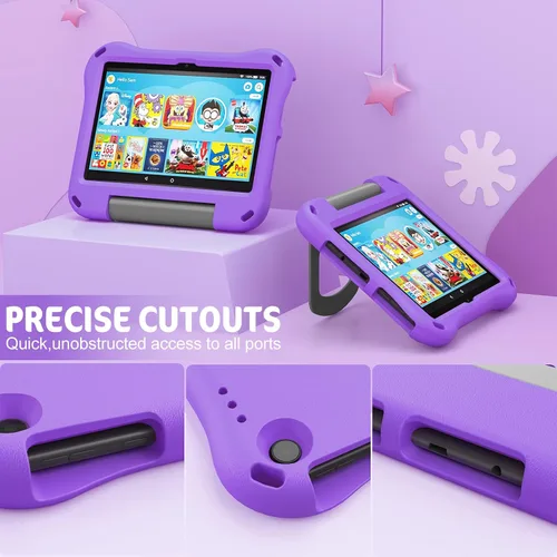 Vista 3 de DiHines - Funda para tablet de 8 pulgadas, no apta para iPad de Samsung de 8 pulgadas, ligera, a prueba de golpes, apta para niños, con soporte