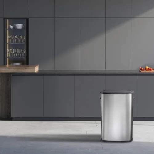 Vista 5 de Bote de basura automático con sensor de movimiento con tapa, cubo de basura sin contacto de 14.5 galones, cubo de basura de 55 litros para cocina
