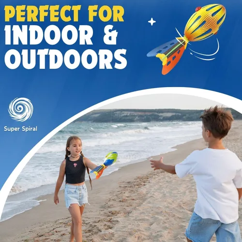 Vista 7 de Liberty Imports Paquete de 3 balones de fútbol de espuma silbante con cola, juego de juguetes de fútbol de misil de bolsillo para niños, aviadores