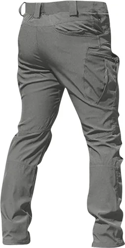 Vista 3 de Cargo Pants for Men Military Fan Elastic Waistband Multi Pockets Lounge Camouflage Work Jeans